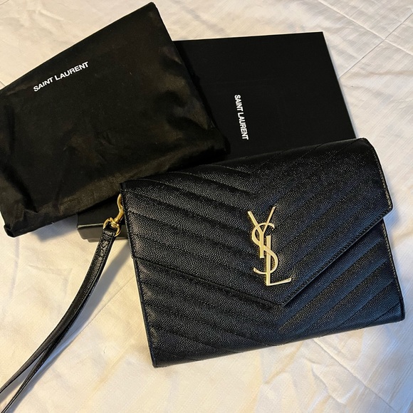 Saint Laurent Handbags - Saint Laurent Quilted Clutch/Wristlet